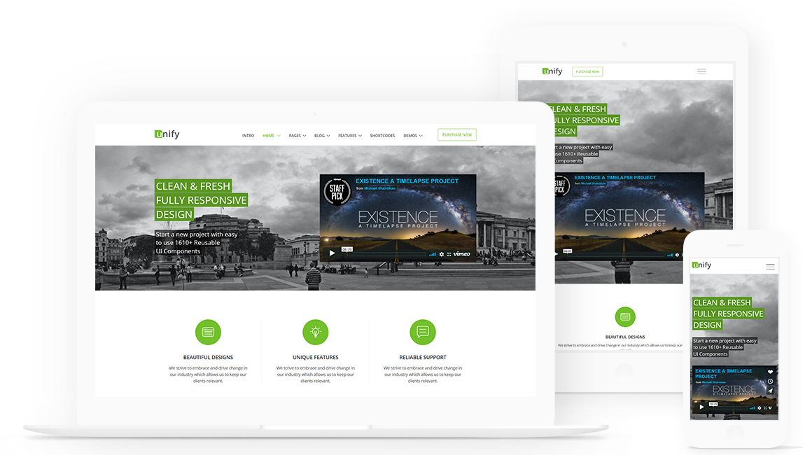Meet Unify The Simplest And Fastest Way To Build Sites Unify Responsive Website Template